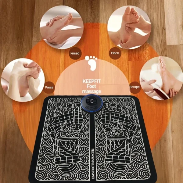 Rira Electric Foot Massage Pad USB Rechargeable |8 Modes 19 Level - Image 4