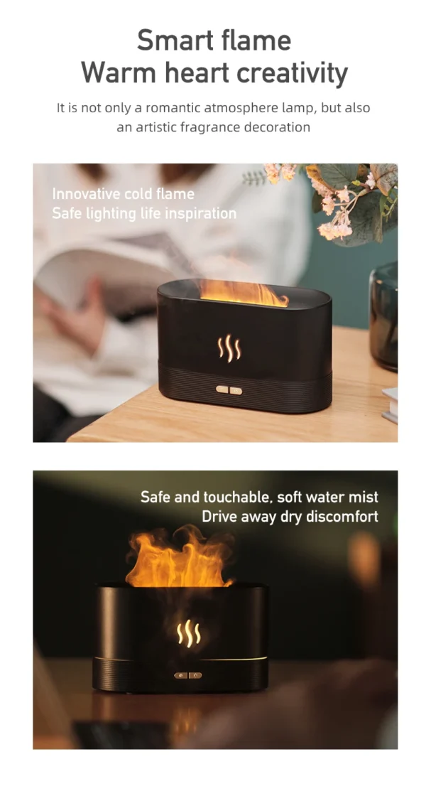 Aroma diffuser Air humidifier Ultrasonic cold [seven color flame lamp] - Image 10