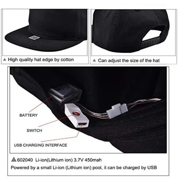 Wireless Bluetooth-compatible Led Baseball Cap Multilanguage - Image 13