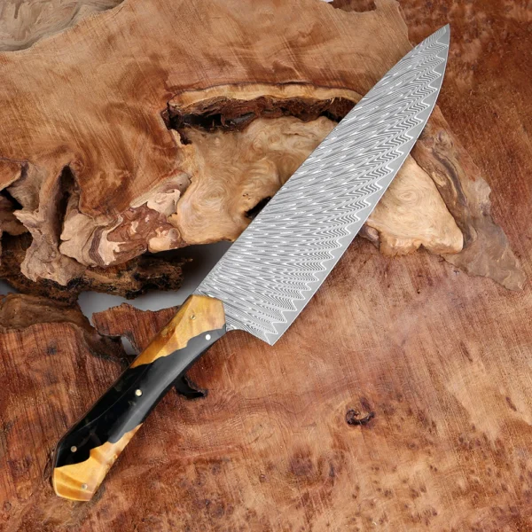 Handmade Damascus Steel Kitchen Knife - Image 3