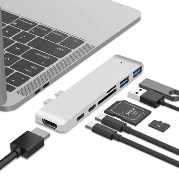 USB Type C Hub Adapter (7 in 1) for MacBook Pro + 4K HDMI - Image 5